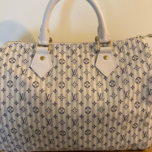 Louis Vuitton Croisette Speedy 30 Bleu Mini Lin Satchel - Picture 3 of 14